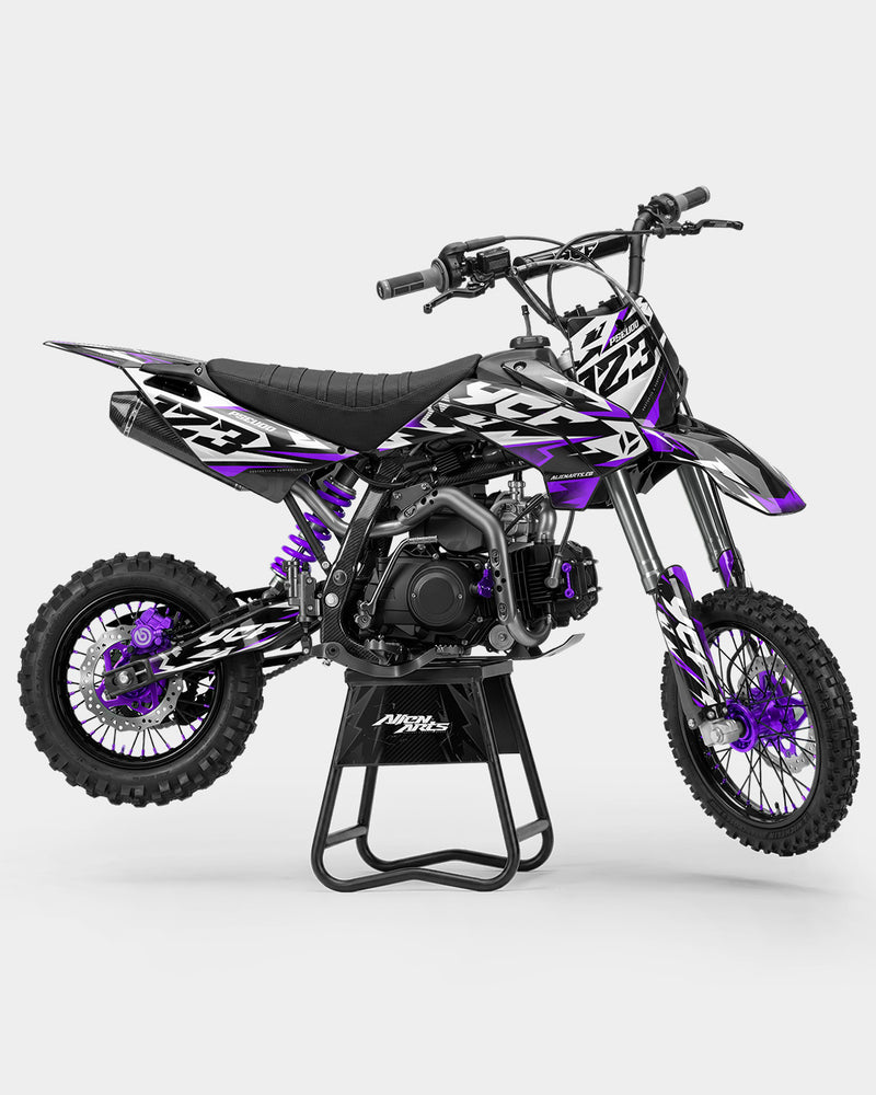 TOHARI - Kit Déco Dirt Bike Semi-Personnalisable - Violet