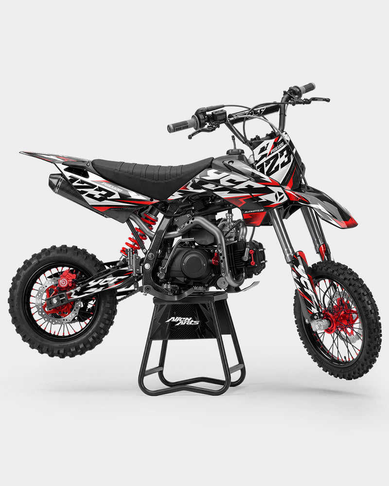 TOHARI - Kit Déco Dirt Bike Semi-Personnalisable - Rouge