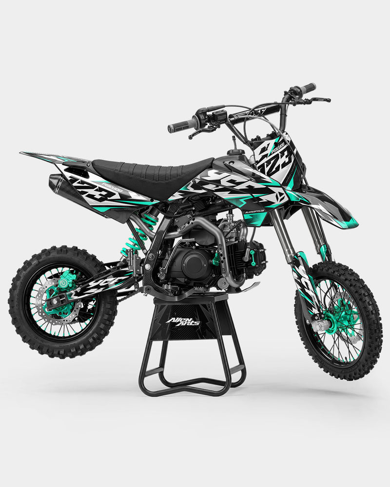 TOHARI - Kit Déco Dirt Bike Semi-Personnalisable - Turquoise